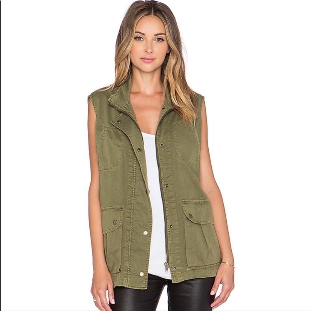 Current/Elliott The Leisure Vest in Army Green
